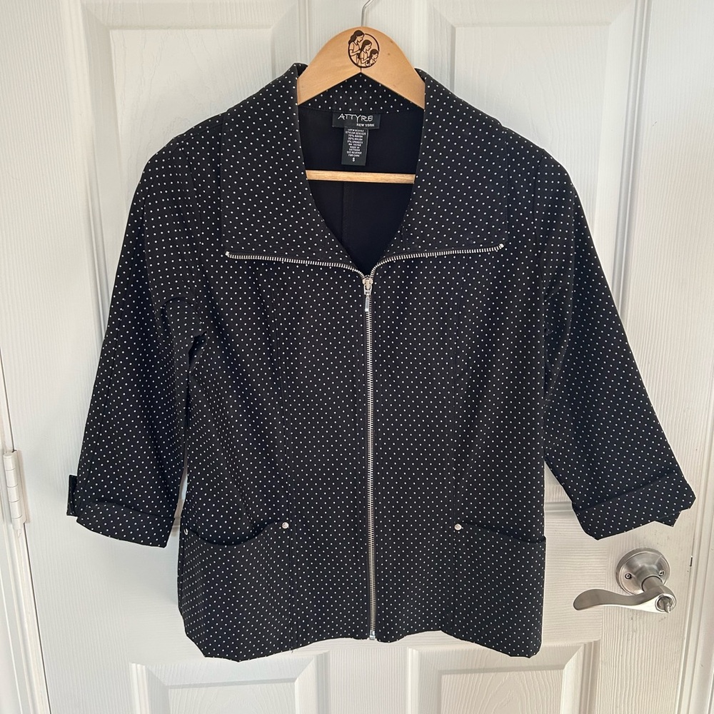 Attyre Black Polka Dot Women's Blazer size small